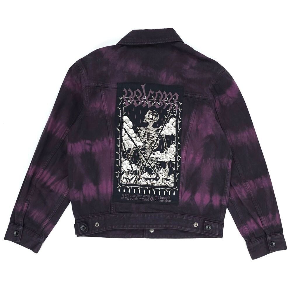 NEW Volcom Vaderetro Skeleton Jacket Tie Dye Y2k Punk Grunge Skate Streetwear